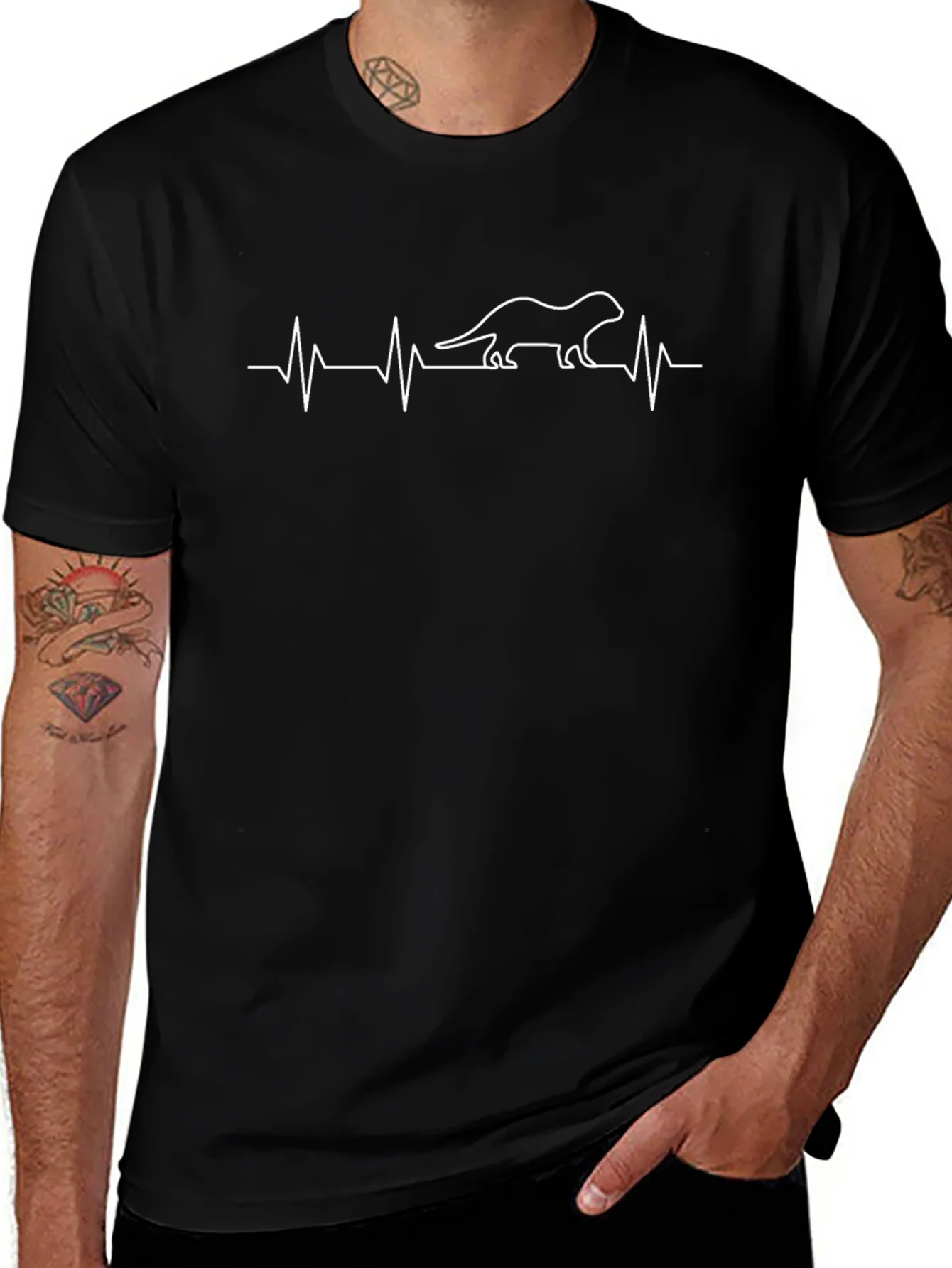 Otter Heartbeat T-Shirt - Unique Animal Lover Tee
