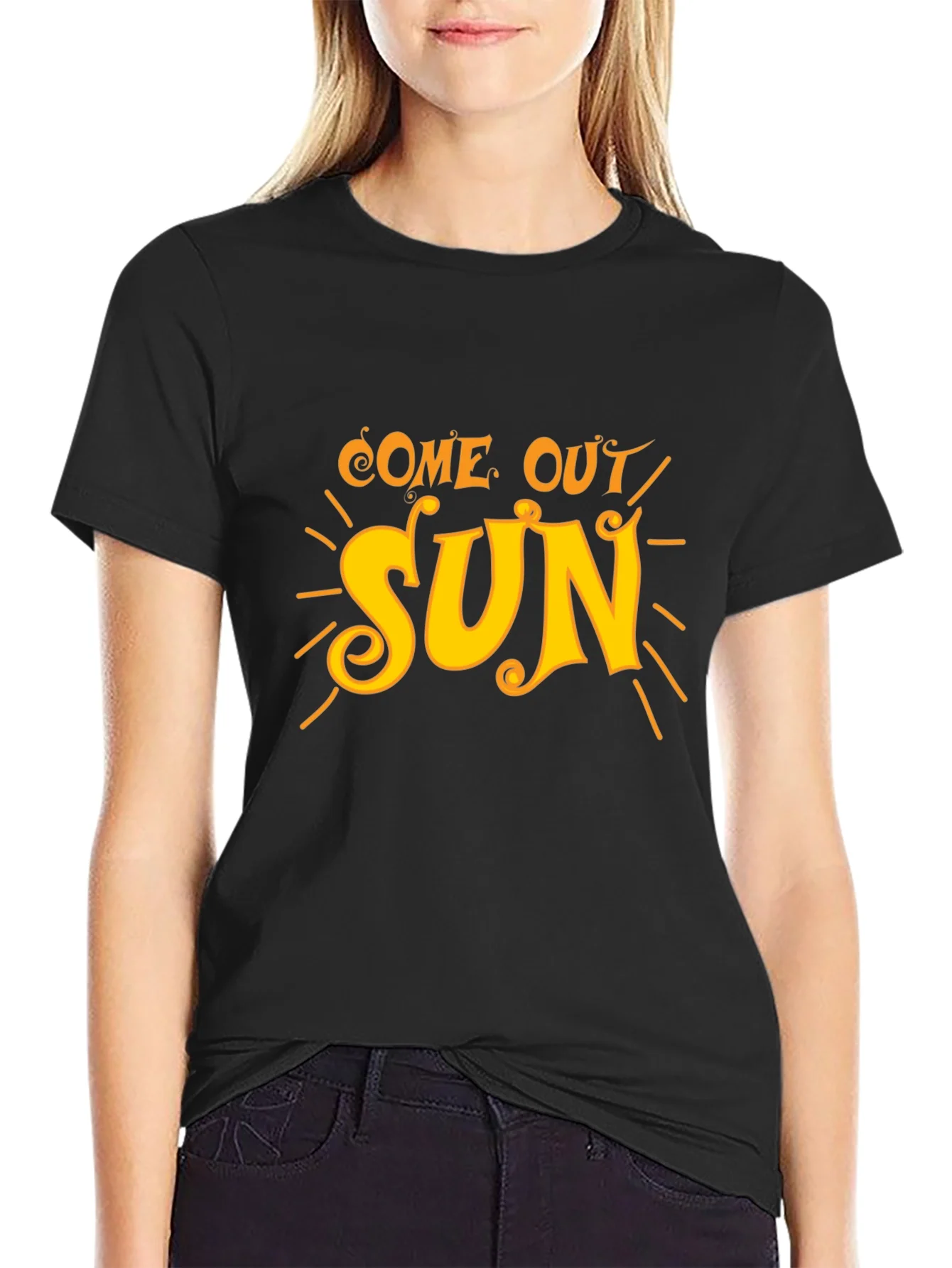 Come Out Sun Graphic Tee - Retro Style Black T-Shirt