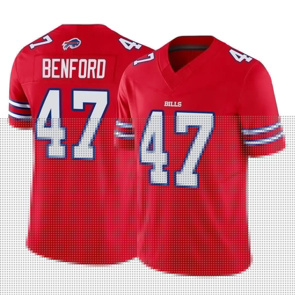 B.Bills #47 Christian Benford Player Red Vapor F.U.S.E. Limited Football Jerseys