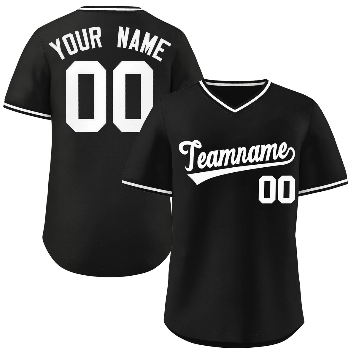 Custom Black White Classic Style Outdoor Authentic Pullover Softball Jersey