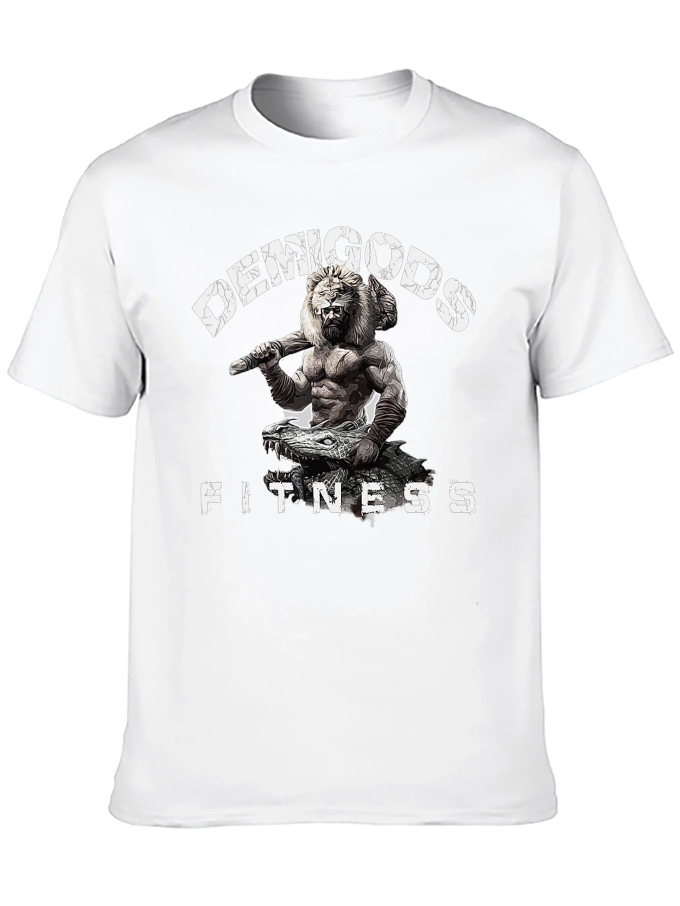 Demigods Fitness Graphic T-Shirt - Lion Warrior