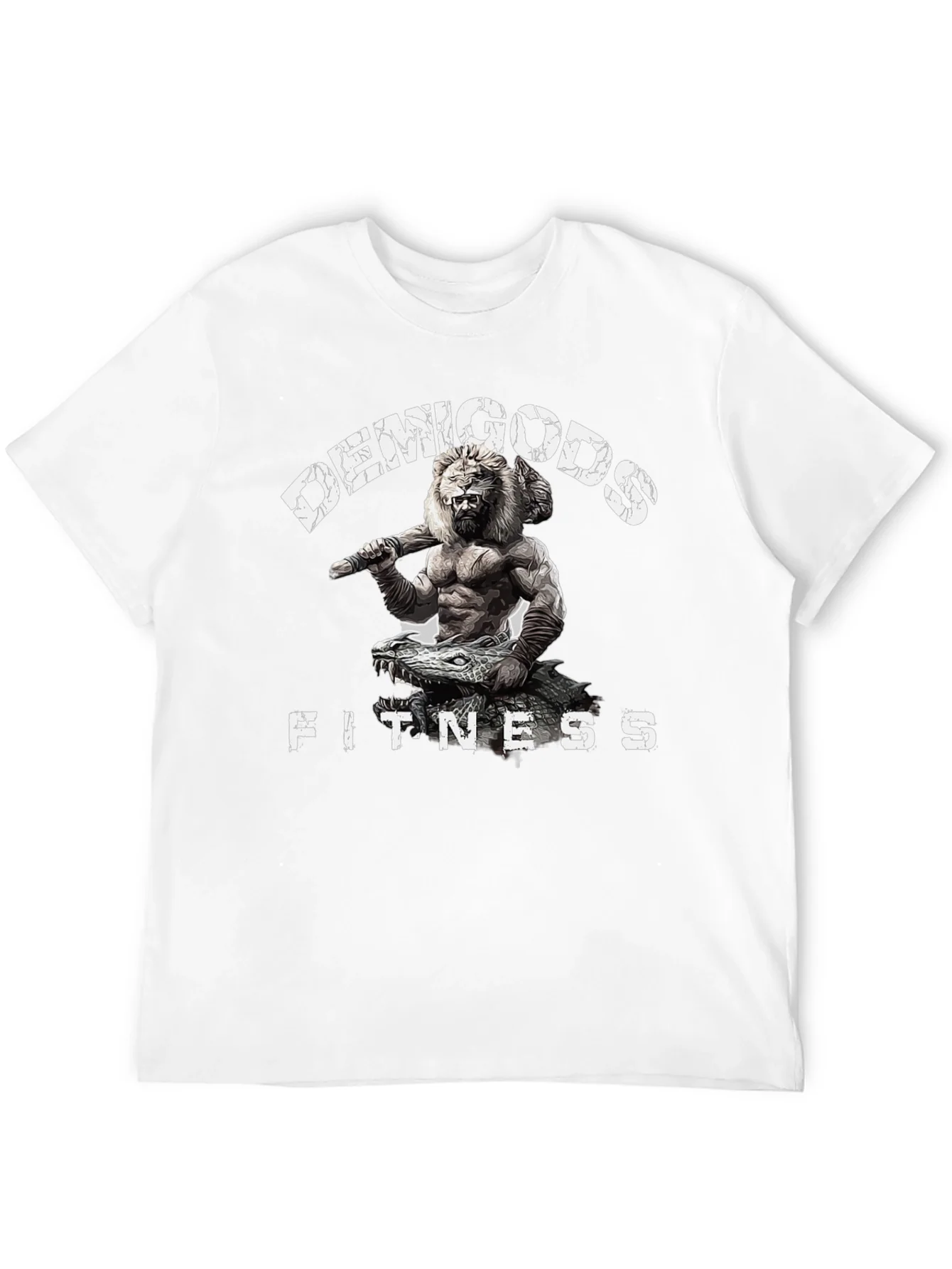 Demigods Fitness Graphic T-Shirt - Lion Warrior