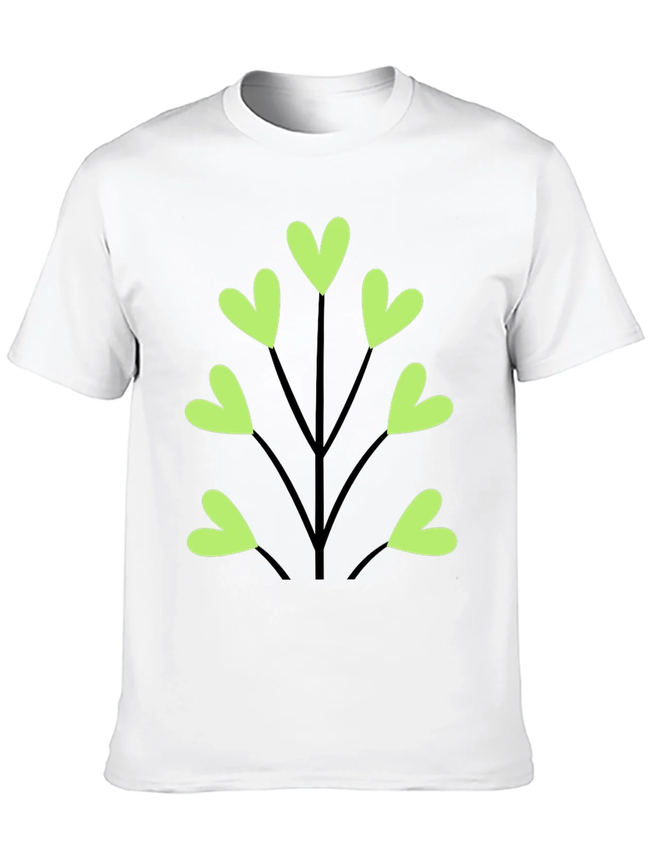 Heart Leaf Tee - Black Cotton T-Shirt