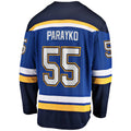 St. L.Blues #55 Colton Parayko Player Fanatics Home Breakaway Blue Hockey Jerseys
