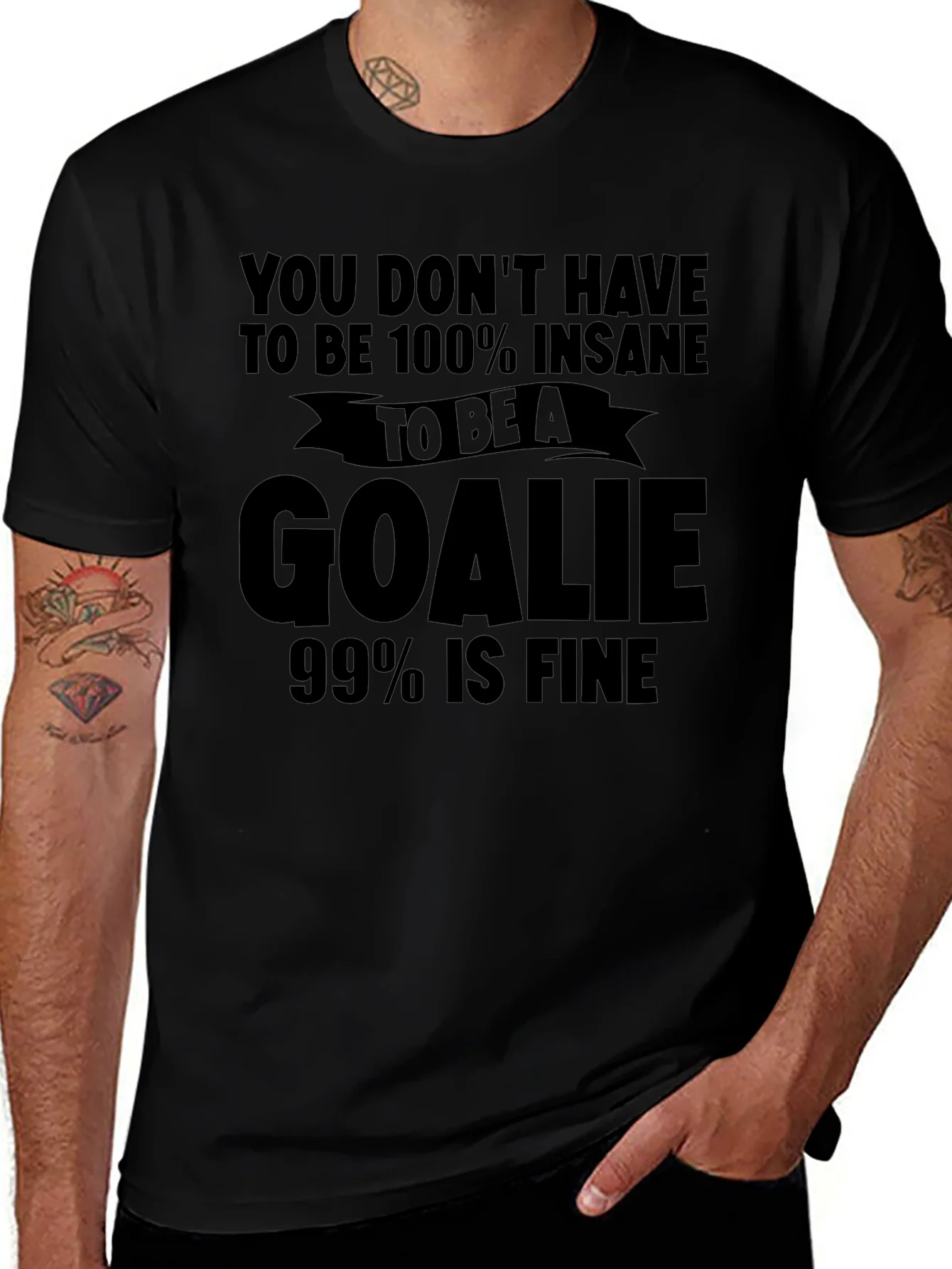 Insane Goalie T-Shirt: Funny Hockey Tee for Goalies