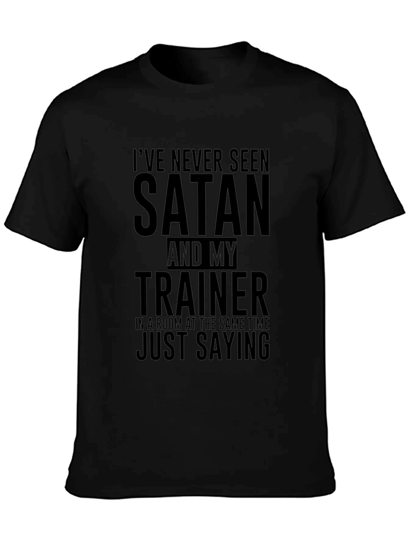 Satan Trainer Funny Black T-Shirt