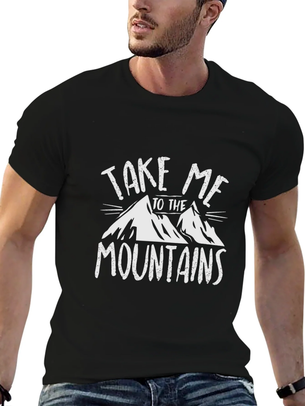Take Me to the Mountains Black Graphic Tee