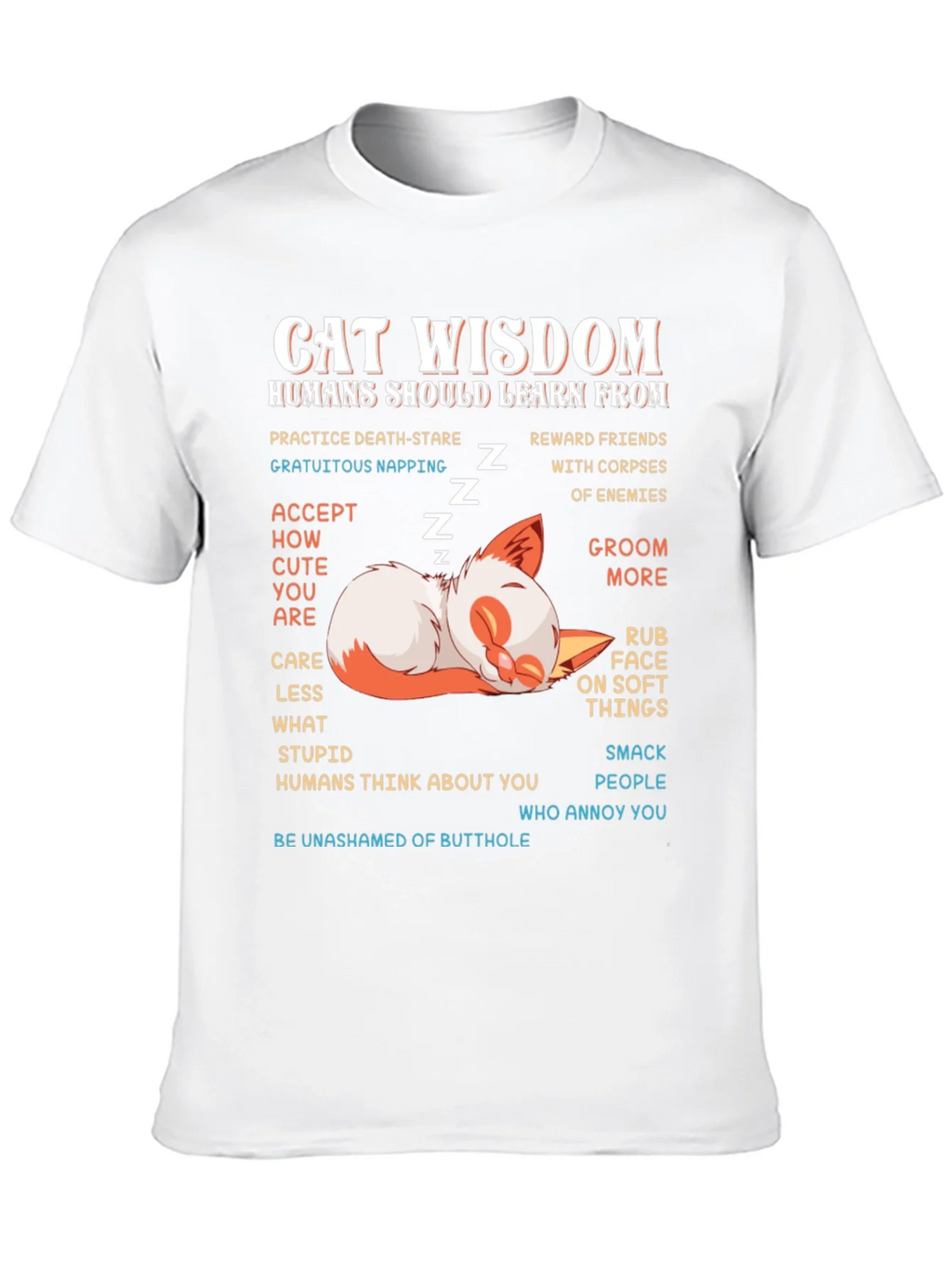 Cat Wisdom Graphic T-Shirt: Learn from Felines!