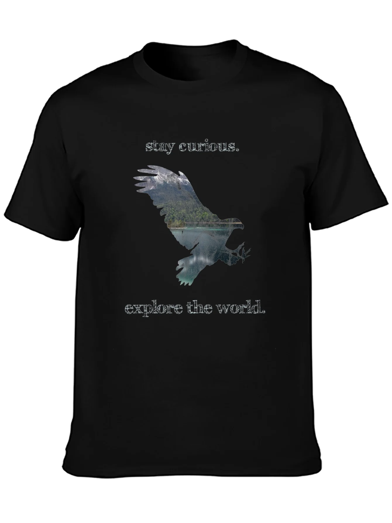Stay Curious Eagle Graphic Tee - Explore the World