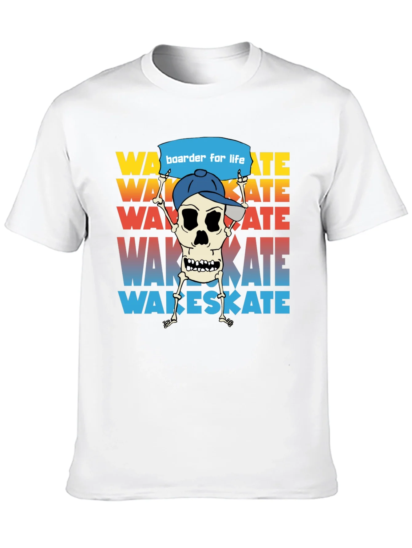 Wake Skate Skeleton Graphic T-Shirt