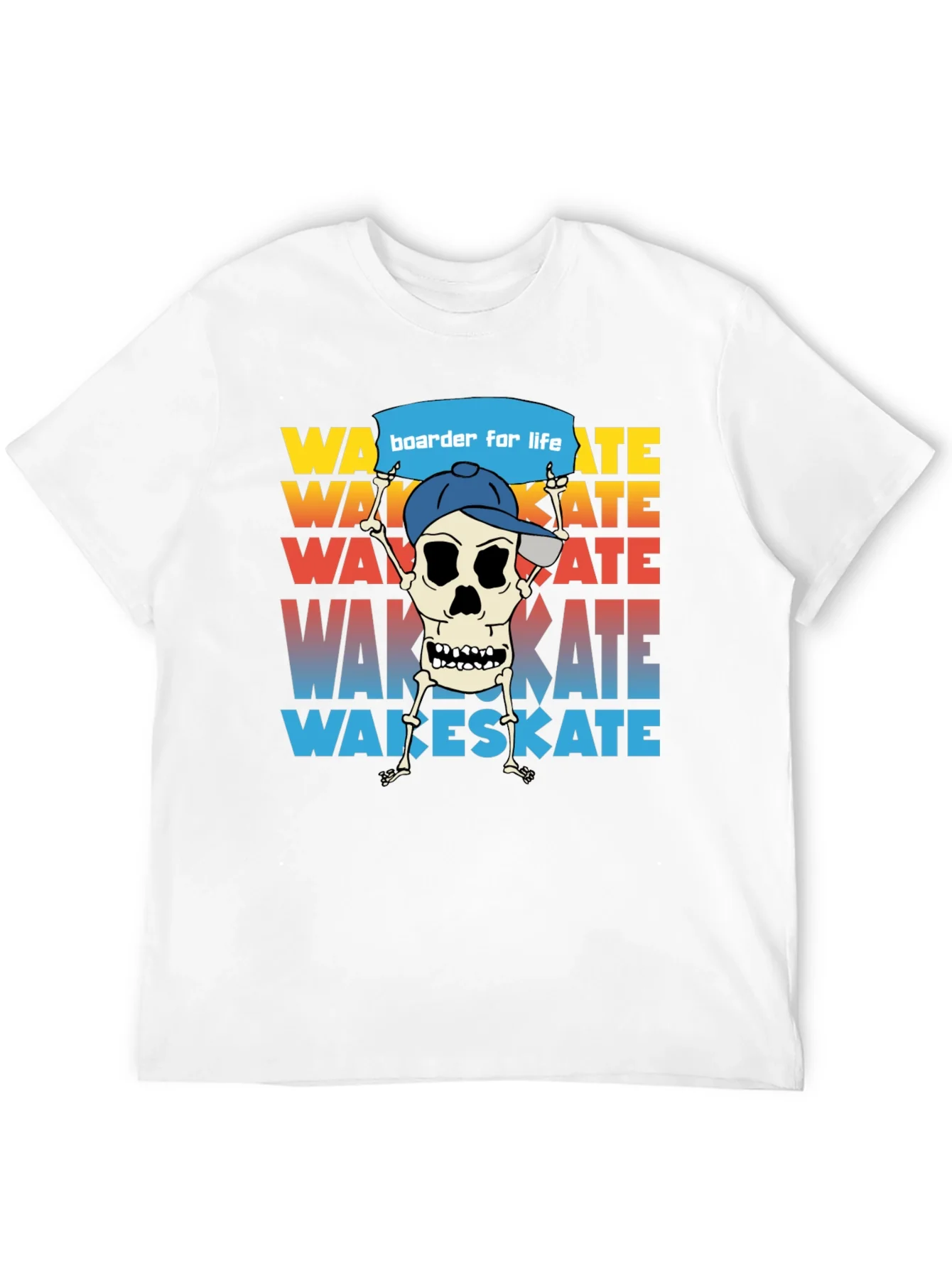 Wake Skate Skeleton Graphic T-Shirt