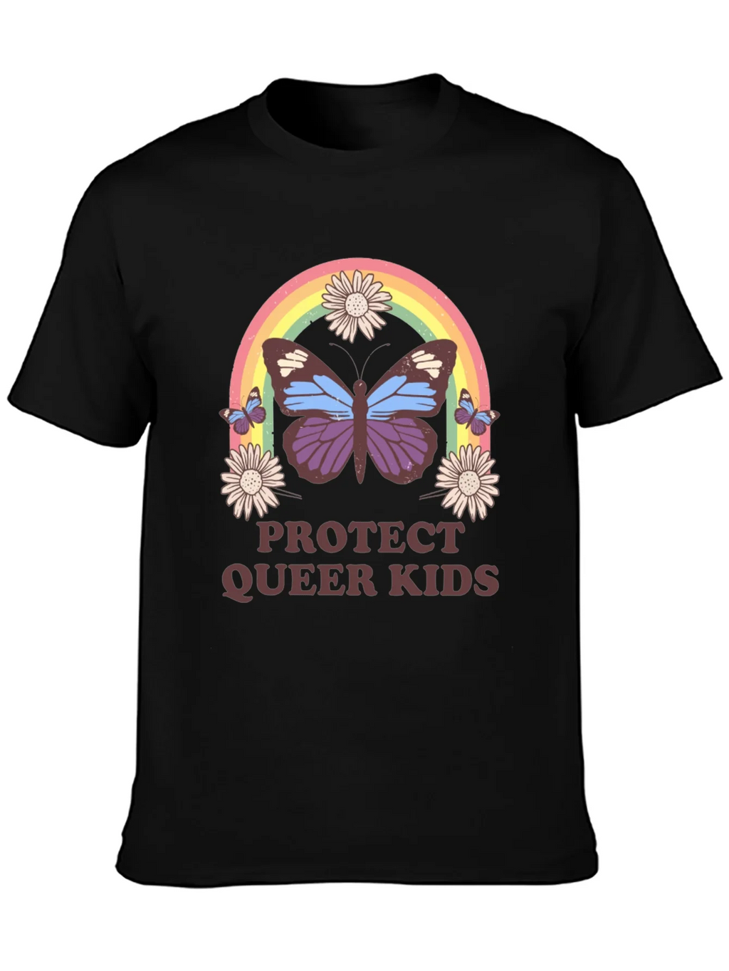 Protect Queer Kids Butterfly Rainbow T-Shirt