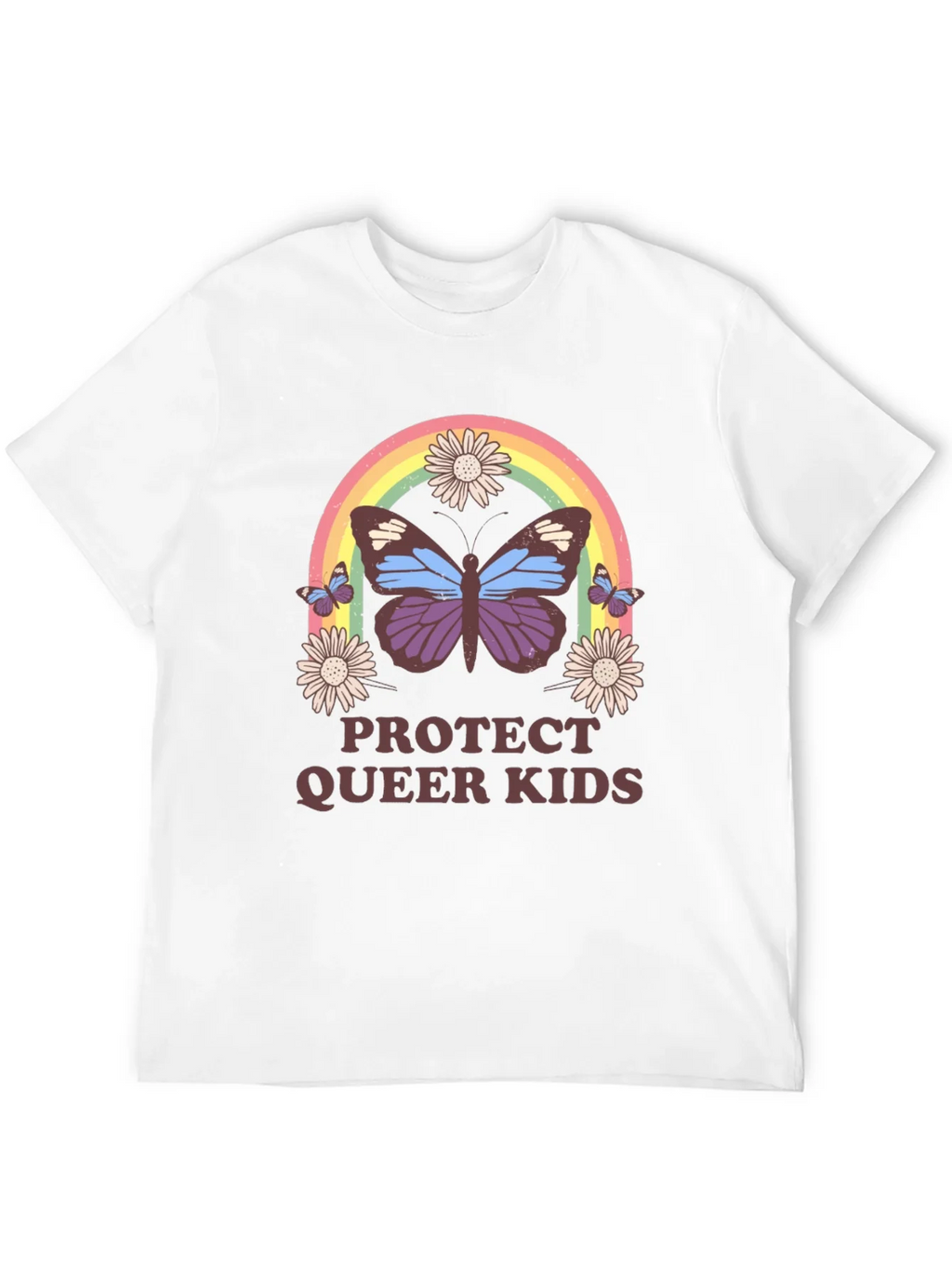 Protect Queer Kids Butterfly Rainbow T-Shirt