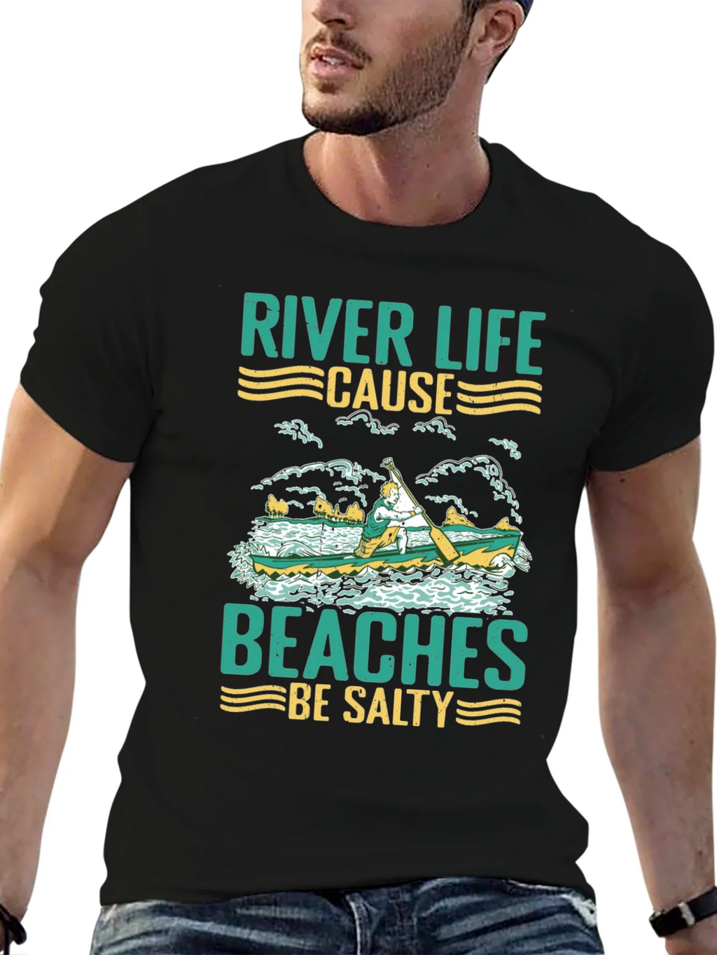 River Life T-Shirt - Beaches Be Salty Graphic Tee